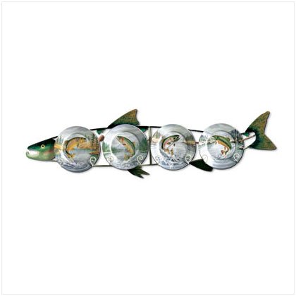 5 PC TROUT PLATES & METAL RACK