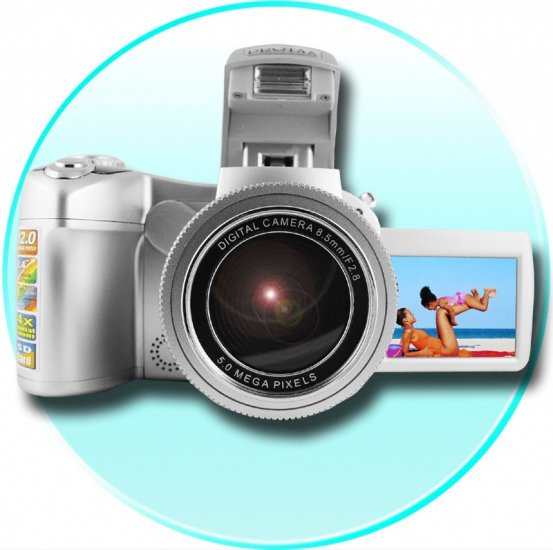 Dual Powered 5.0M Pixel Digital Camera - 3 Function Modes