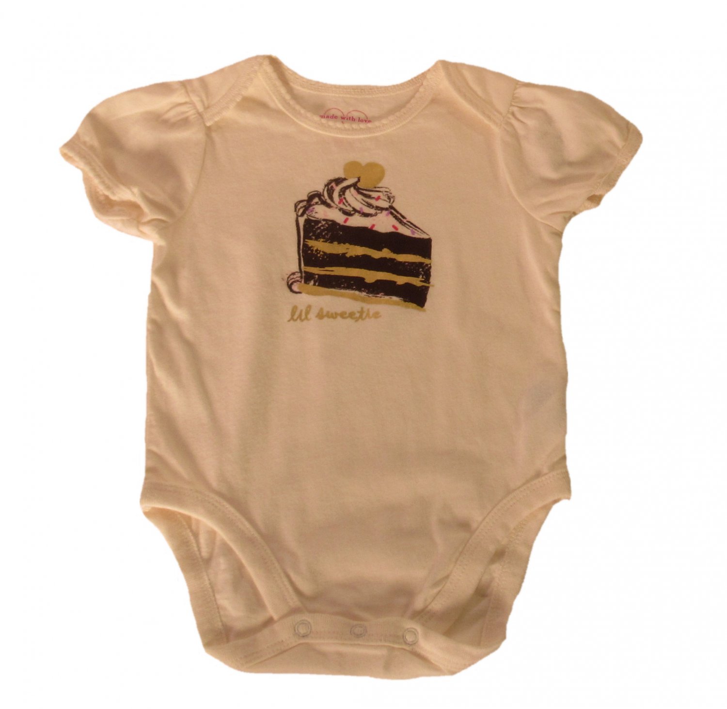 The Children's Place Infant Girls Ivory Lil Sweetie Short Sleeve Bodysuit 3 - 6 Months