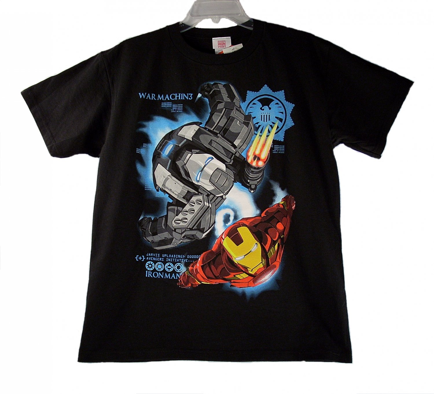 Marvel Iron Man 2 War Machine Kid Boys Black Short Sleeve T Shirt X-Large