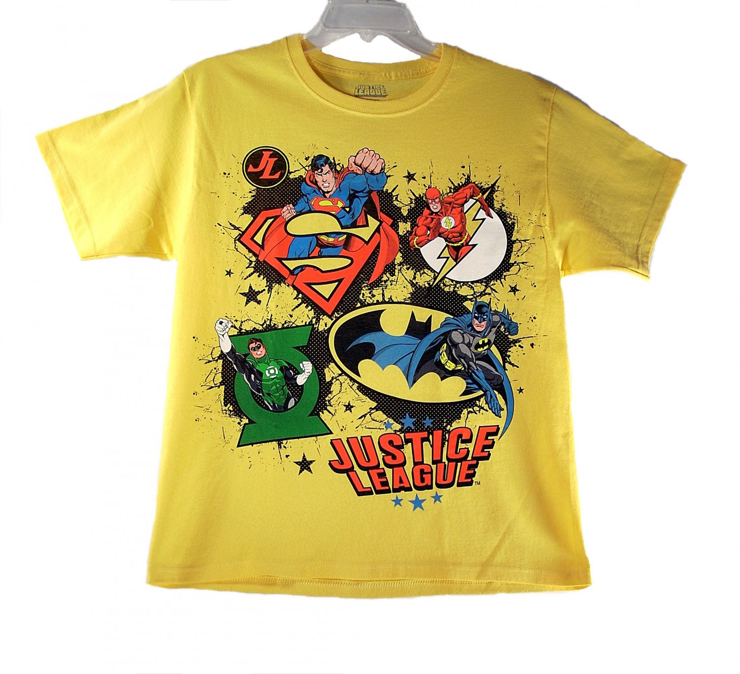 Justice League Kid Boys Yellow Short Sleeve T Shirt X-Large