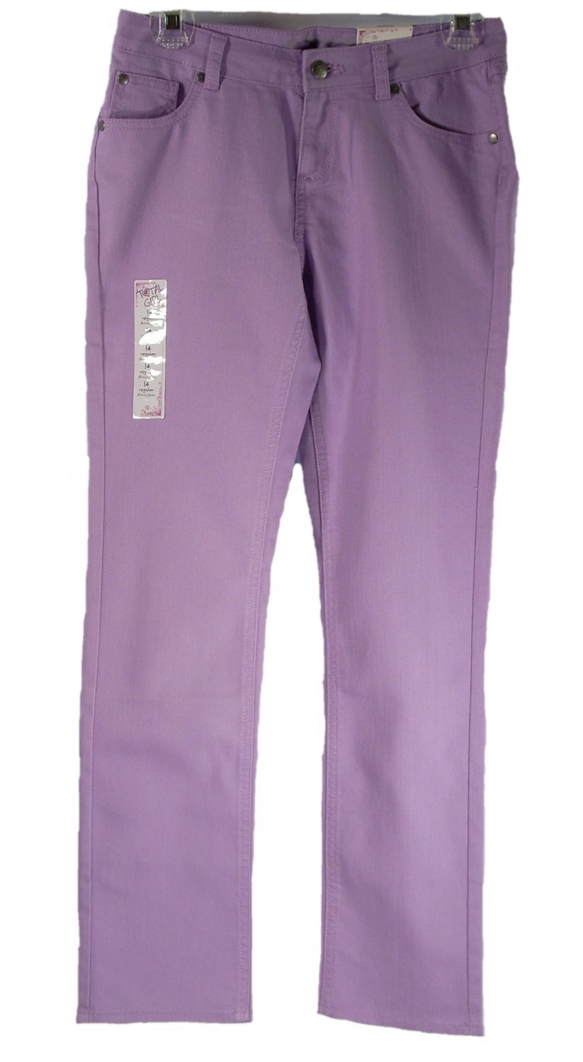 Total Girl Kid Girls Purple Skinny Jeans 14 Regular