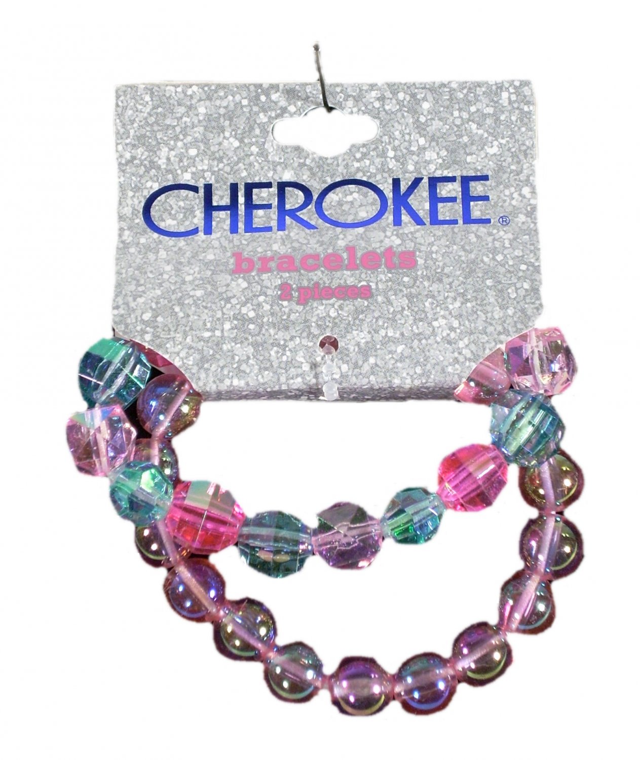 Cherokee Kid Girls Bead Stretch Slip On Bracelets 2 pc