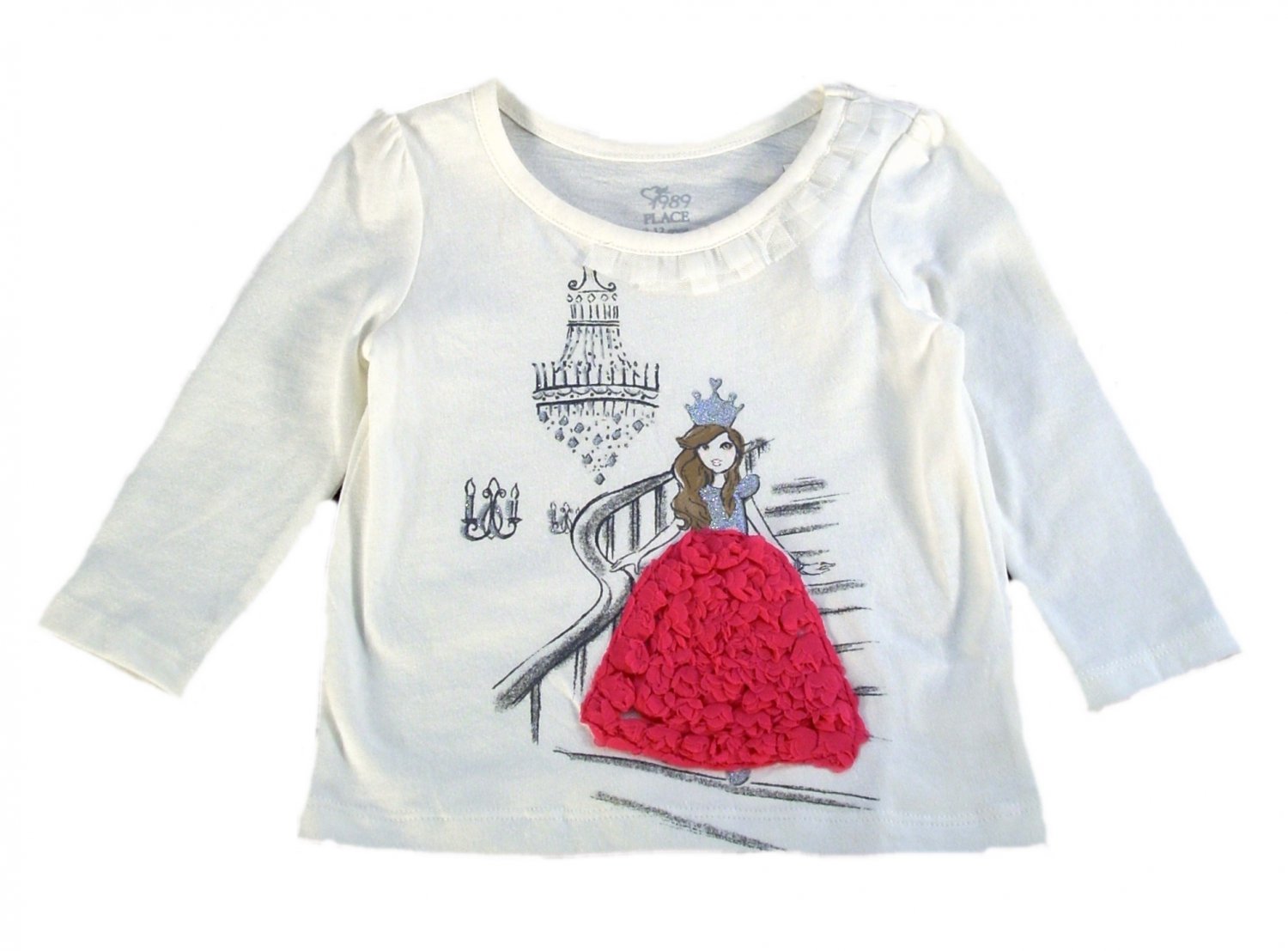 The Children's Place Infant Girls Ivory Princess Long Sleeve Top 9 - 12 Months