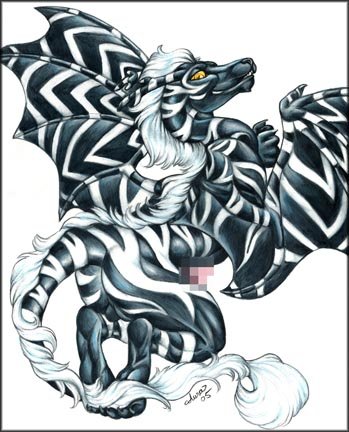 striped dragon print