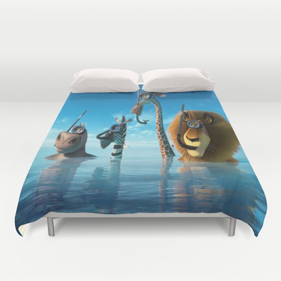 SWIMMING MADAGASCAR DUVET COVER FOR KING SIZE 1Ob02zO