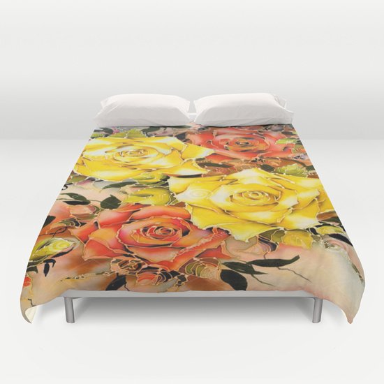 BATIK FLOWERS DUVET COVER FOR KING SIZE 1iJRnY0