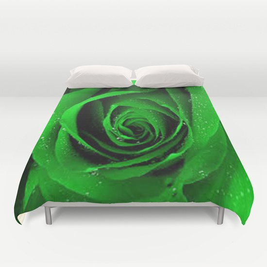 BEAUTIFUL GREEN ROSE DUVET COVERS for KING SIZE 1Qk7lmd