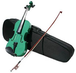 4/4 Violin with Accessories & Case Full Size, Green