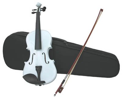 4/4 Violin with Accessories & Case Full Size, White