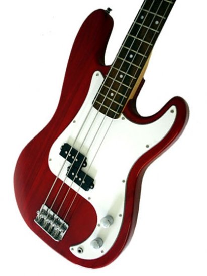 Bass Guitar, Transparent Red