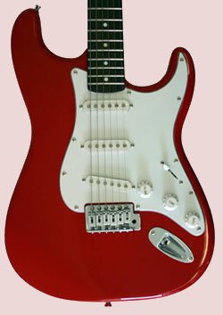FENDER GUITAR w/Case RED 39" FENDER ELECTRIC GUITAR