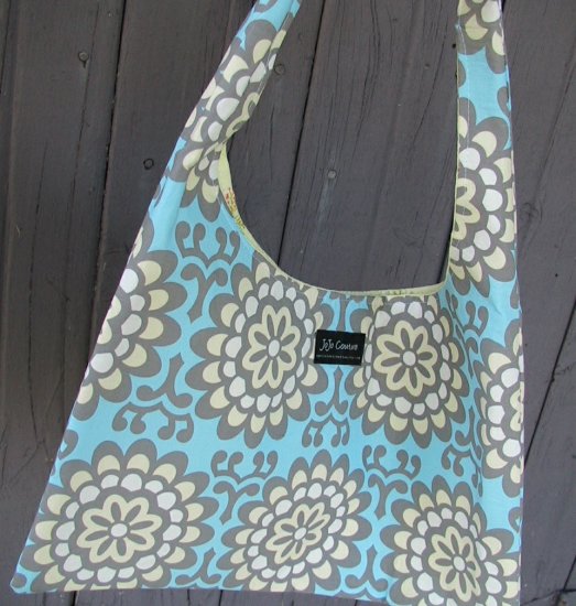 The Ashleigh Bag HandCrafted by JoJo Couture with Amy Butler Wall Flower Sky Designer Fabric