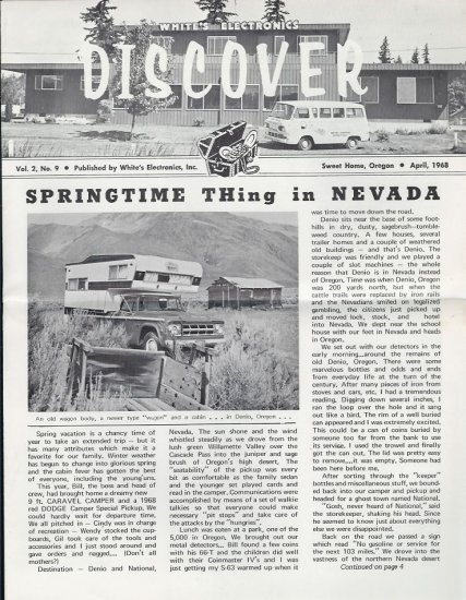 Discover Newsletter- White's Electronics April 1968