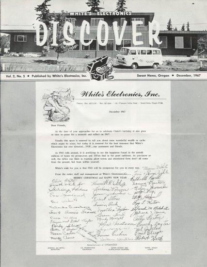 Discover Newsletter- White's Electronics December 1967