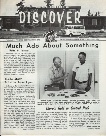 Discover Newsletter- White's Electronics November 1970