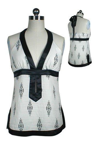 NWOT V-NECKLINE EMPIRE HALTER TOP SIZE LARGE