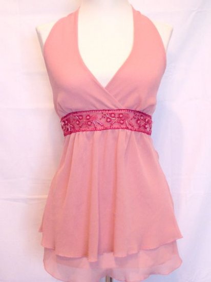 BEAUTIFUL ROSE HALTER SPRING/SUMMER TOP SIZE XSMALL NWOT