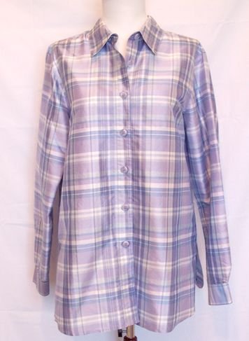 COLDWATER CREEK PURPLE LONG SLEEVED SILK TOP SIZE SMALL OR MEDIUM NWOT