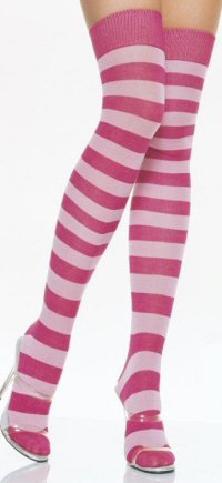 Lycra Acrylic Striped Thigh Highs