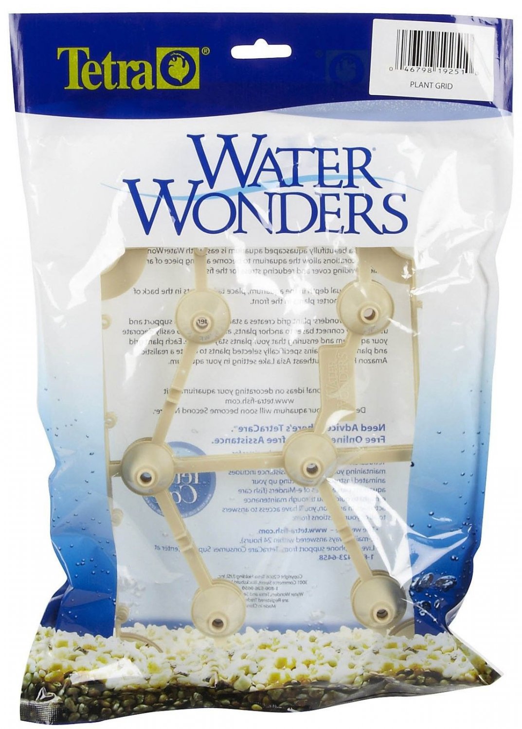 Tetra Water Wonders 3-Pack Plastic Plant Grid for Aquariums and Fish Tanks