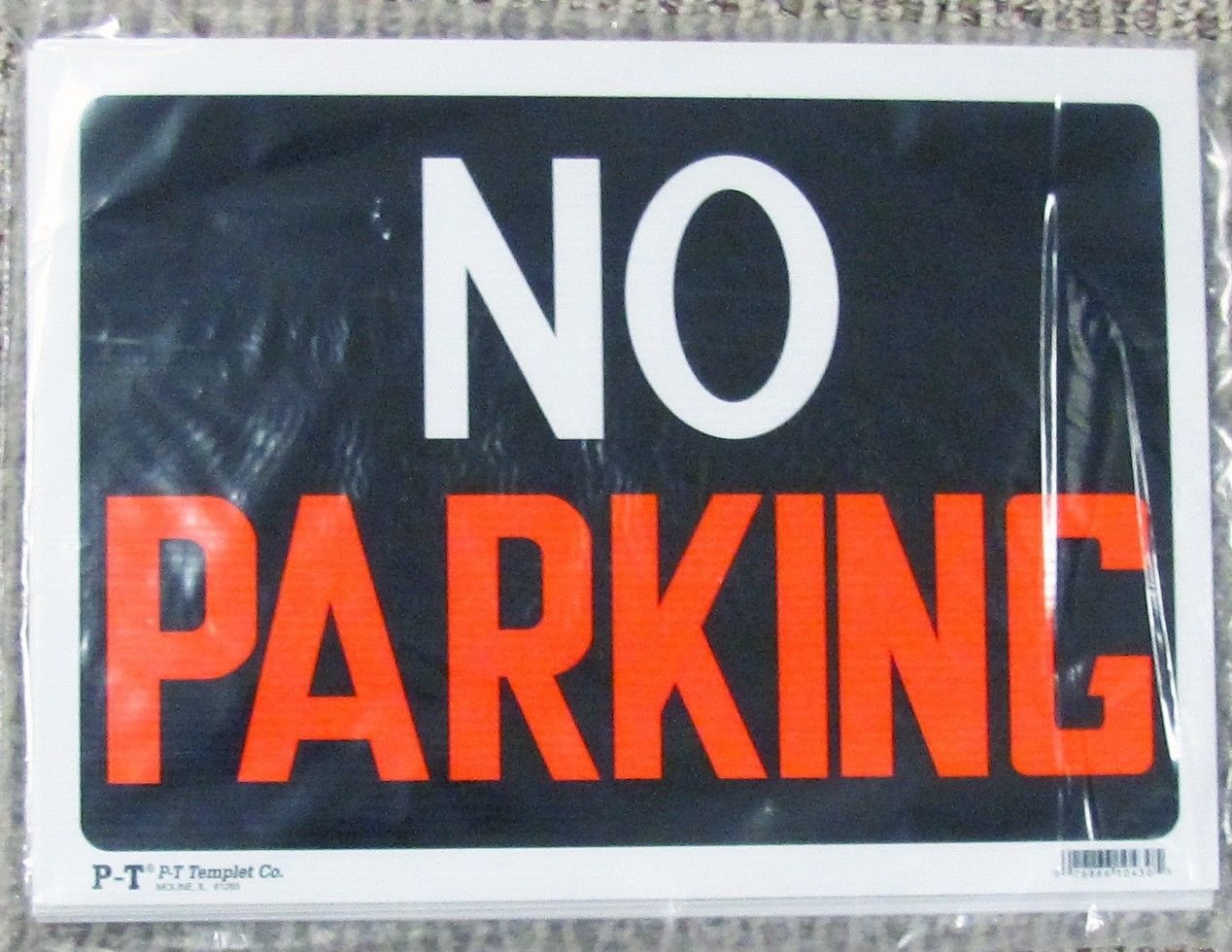 No Parking Signs 10-Pack Corrugated Plastic 10 x 14 White Black Orange Sign