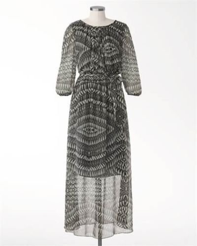 Coldwater Creek Size 14 Moonshadow Maxi Dress Gray and Black Long Womens