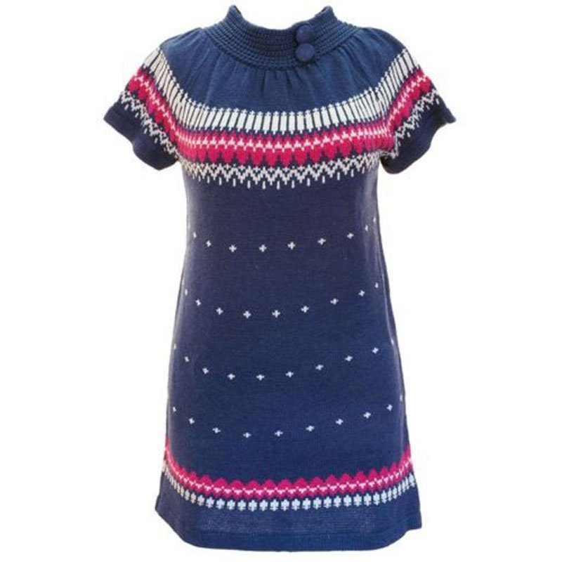 jon & anna M Blue Sweater Dress Knit with Buttons Winter Juniors Medium New B602