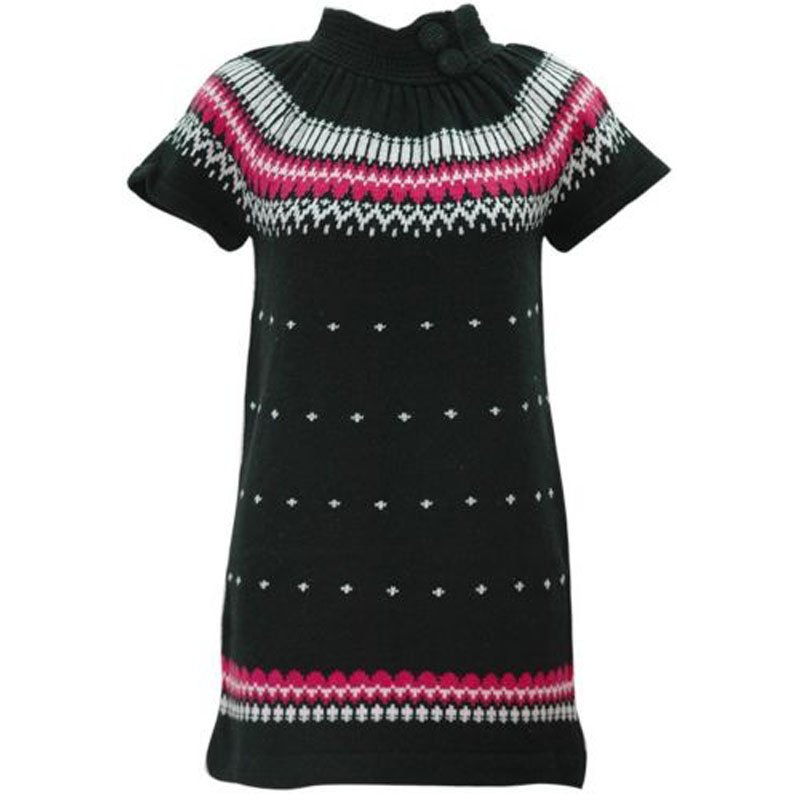 jon & anna L Black Sweater Dress Knit with Buttons Winter Juniors Large New B602
