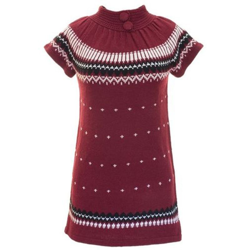 jon & anna L Sweater Dress Burgundy Red Knit with Buttons Winter Juniors Large New B602