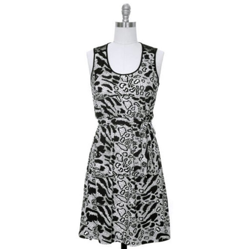 jon and anna M Leopard Print Dress with Black Lace Back Sleeveless Womens 7079