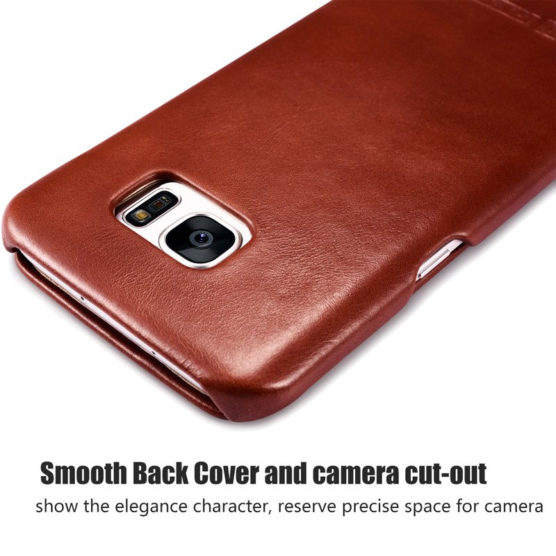 Icarer Genuine Leather Vintage Magnetic Closure Flip Case For Samsung