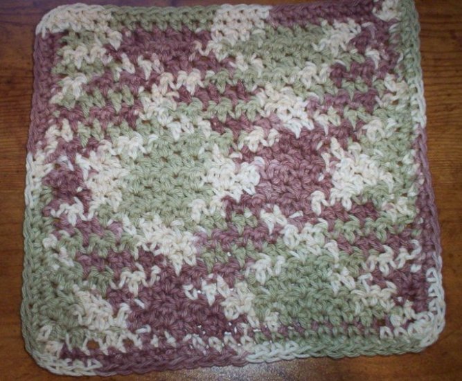 100% Cotton Crochet Dishcloth Earthtones