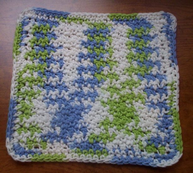 100% Cotton Crochet Dishcloth Cool Breeze