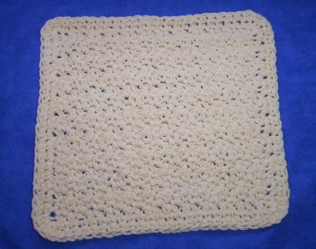 100% Cotton Crochet Dishcloth Ecru