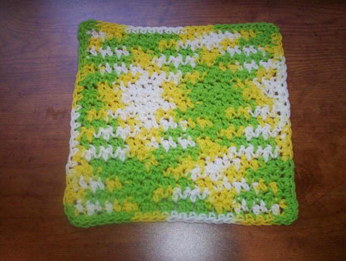 100% Cotton Crochet Dishcloth Lemon Lime