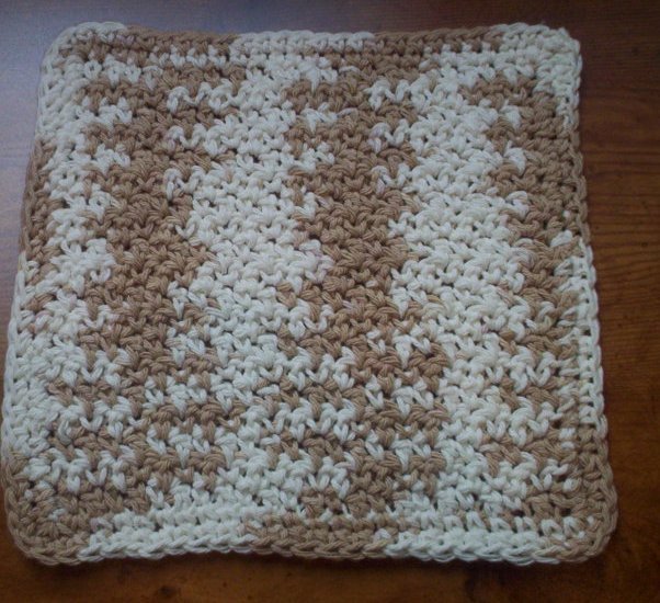 100% Cotton Crochet Dishcloth Natural Ombre