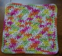 100% Cotton Crochet Dishcloth Over the Rainbow