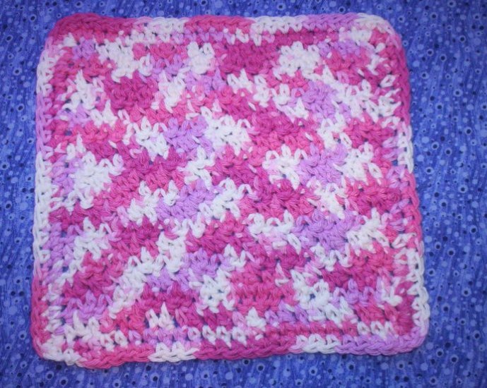 100% Cotton Crochet Dishcloth Patio Pinks