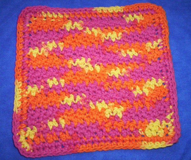 100% Cotton Crochet Dishcloth Playtime
