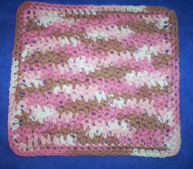 100% Cotton Crochet Dishcloth Rosewood