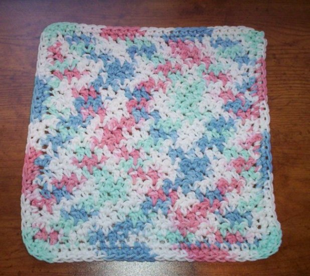 100% Cotton Crochet Dishcloth Shaded Pastels