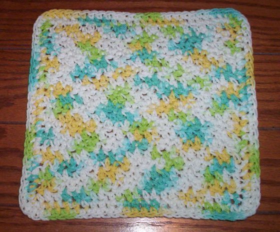 100% Cotton Crochet Dishcloth Sunny Sky