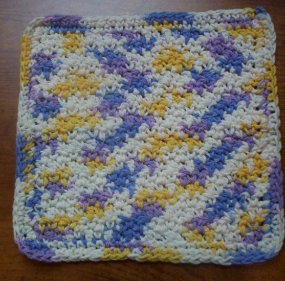 100% Cotton Crochet Dishcloth Violet Veil