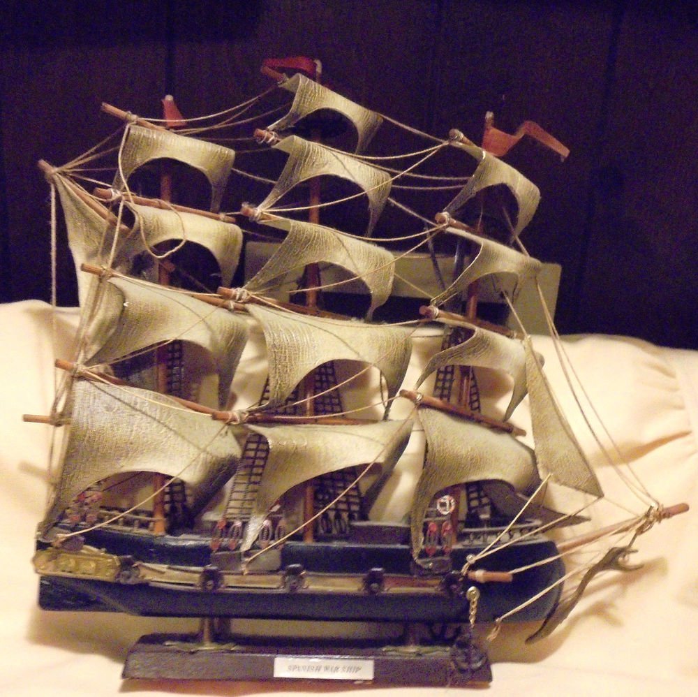 SPANISH WAR SHIP MODEL...OLDER....APPROX 17" X 15 1/2" ..DELICATE...NICE ....