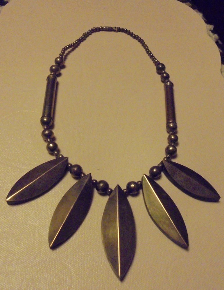 VINTAGE LADIES BRASS EGYPTIAN STYLE NECKLACE...22"...UNIQUE