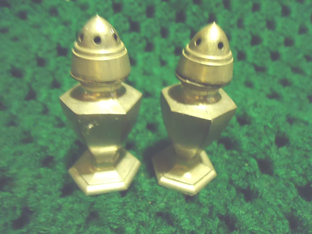 PEWTER SALT & PEPPER SHAKERS...C & S CO #317...APPROX .2 1/2" TALL