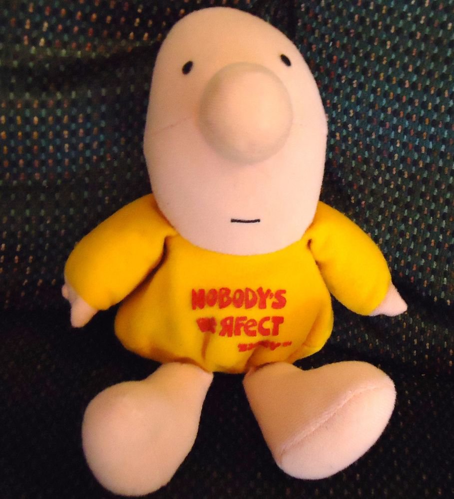 EC TOM WILSON VINTAGE ZIGGY STUFFED BEANBAG Character 1981" NOBODY'S PERFECT"