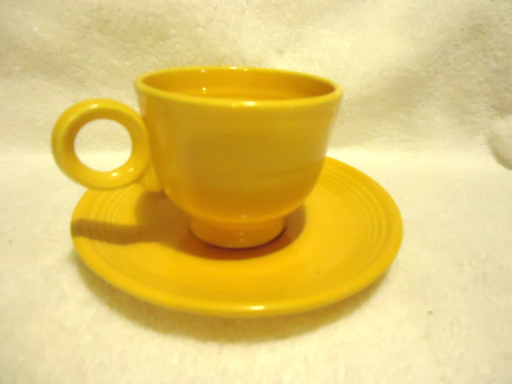 VINTAGE FIESTA YELLOW CUP & SAUCER...GREAT CONDITION...6" SAUCER