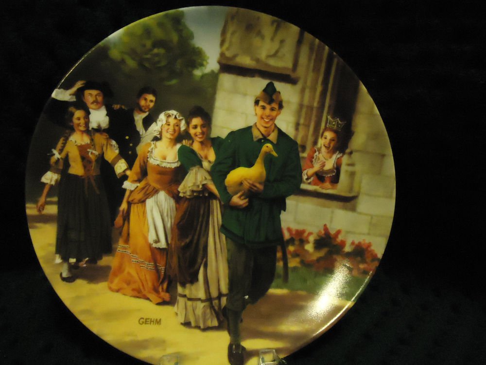 1984 GRIMMS FAIRY TALES "THE GOLDEN GOOSE" GERMAN COLLECTOR PLATE/5TH/BOX/COA